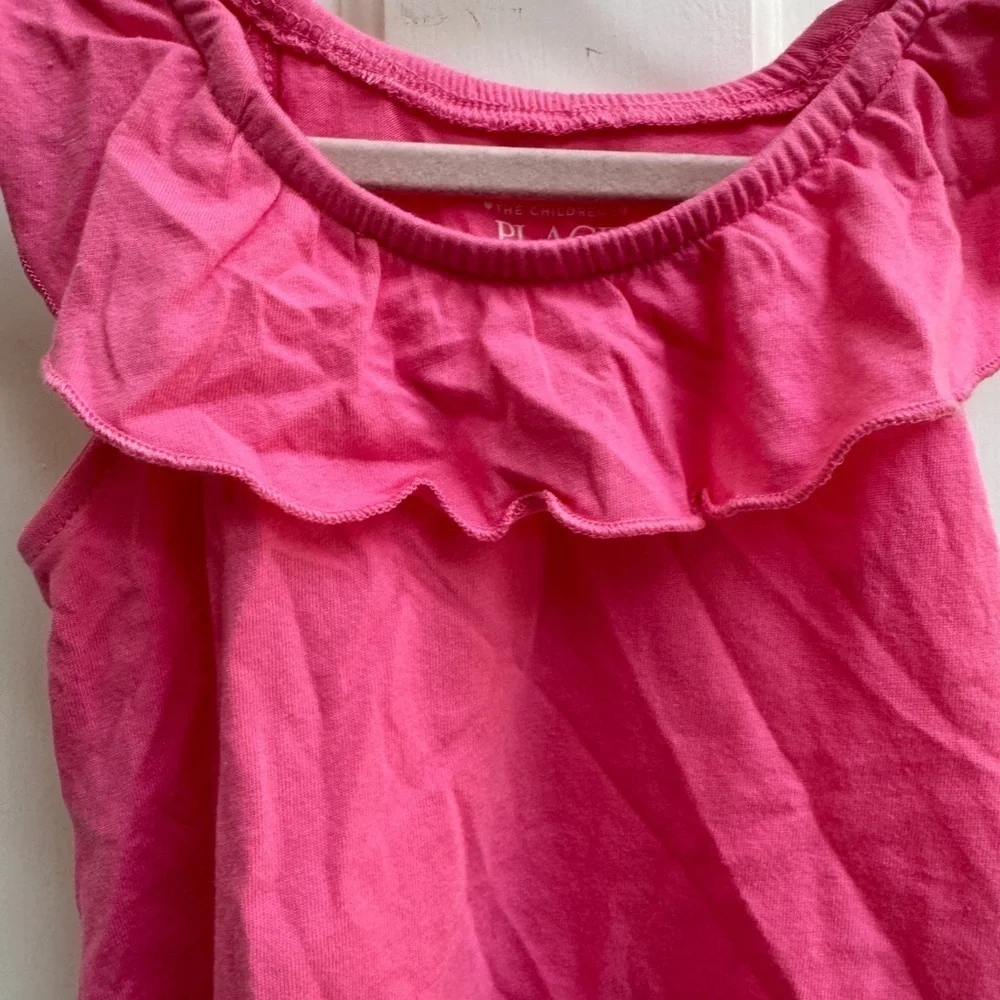 NWOT The Children's Place 2T Girls Pink Ruffle Short Sleeve Blouse Top